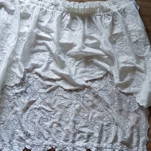 White lace door curtain